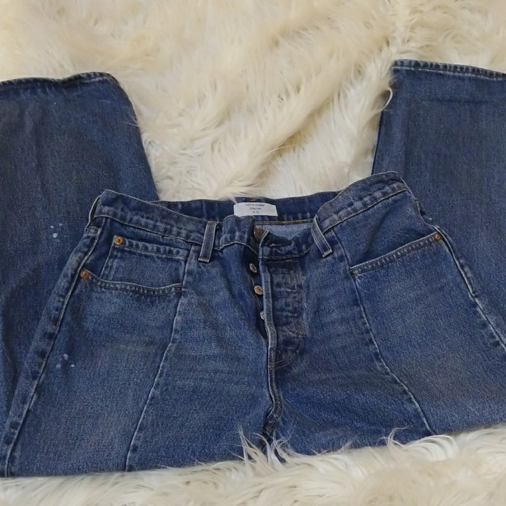 levis altered straight jeans